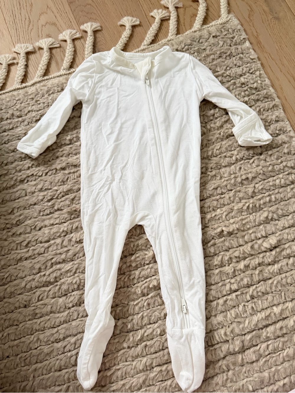 Kyte BABY Cream Footed Zippered One-Piece